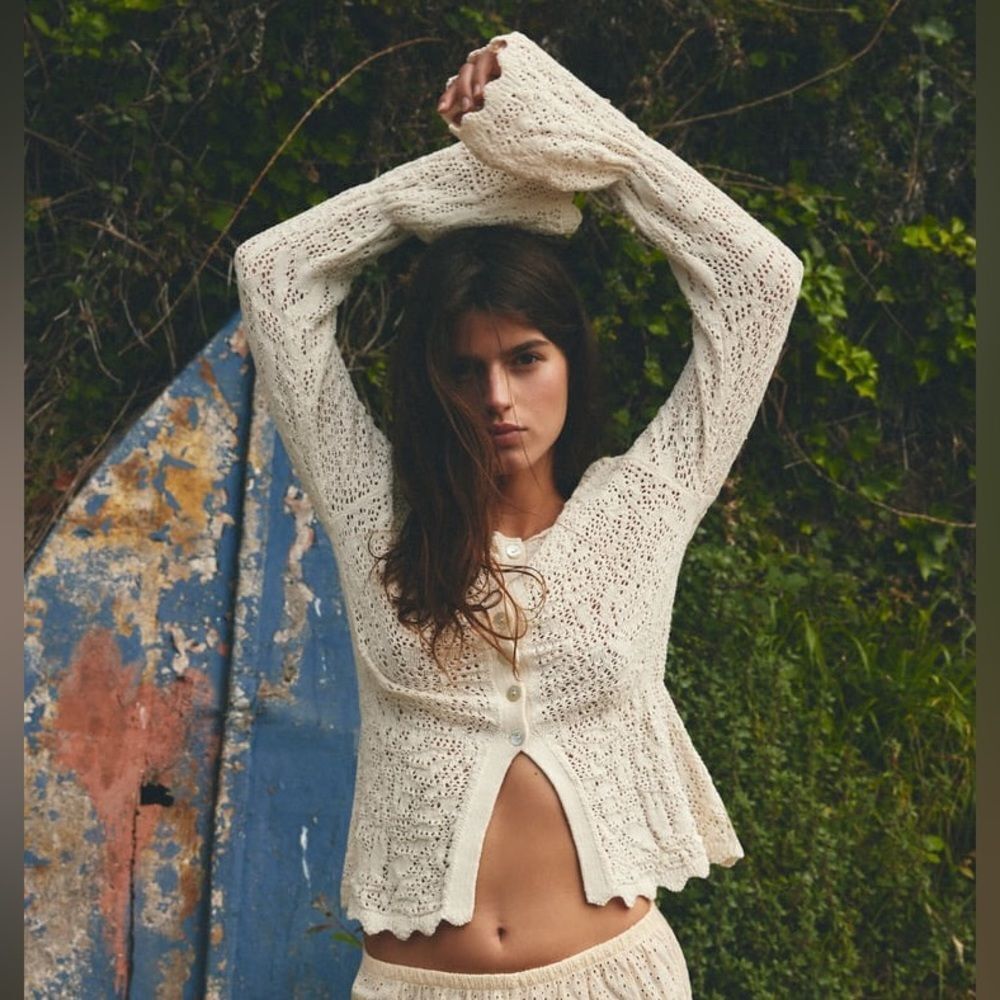 ZARA POINTELLE KNIT JACKET - Picture 14 of 17